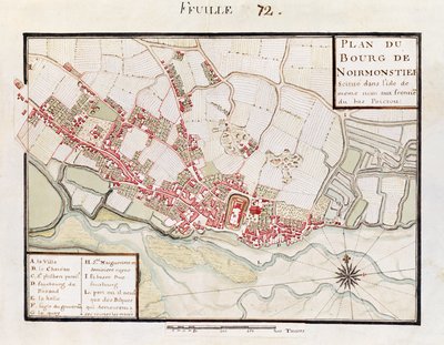 Atlas 131 H. Fol 72 Plan of Noirmoutier-en-L&39;Ile、c.1700（紙にペン、インク、トイレ） 作： Claude Masse