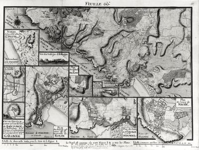 Fol。66サントンジュの地図、サントンジュ礼拝堂（ペンとインク、紙のトイレ）から 作： Claude Masse