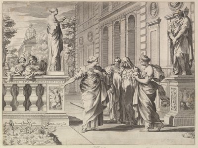 ボルゲーゼ一家によって設立されたローマ大学名誉の寓意、1615-88。 作： Claude Mellan