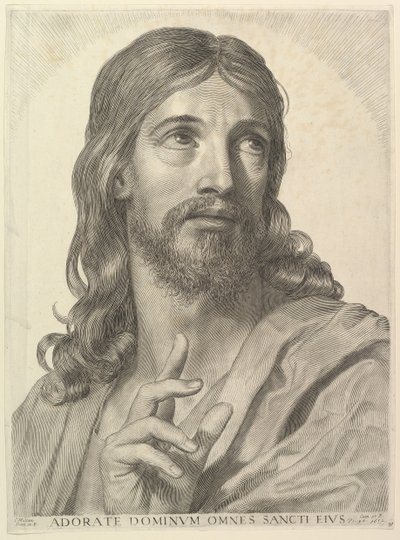 大人のキリストの胸像、1652年。 作： Claude Mellan