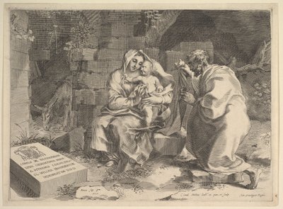 エジプトへの飛行中の聖家族の休息、1635年。 作： Claude Mellan