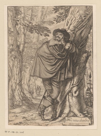 木にもたれるジェームズ・ハウエル タイトルページ: James Howell, Dendrology (...), 1641 作： Claude Mellan