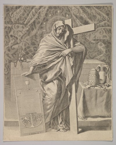 信仰の擬人化、1642年。 作： Claude Mellan