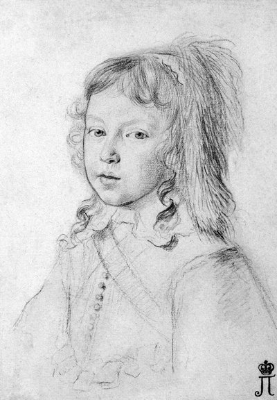 子供の頃のルイ 14 世 1638 ～ 1715 年の肖像、1644 年。 作： Claude Mellan
