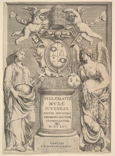 タイトル ページ: Philomat の Musae Juveniles、1655 年。 作： Claude Mellan