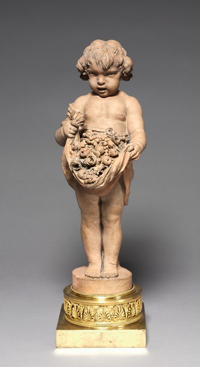 果物と花を運ぶ子供、18世紀から19世紀初頭 作： Claude Michel Clodion