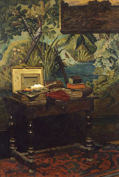 クロード・モネ作「アトリエの一角 作： Claude Monet