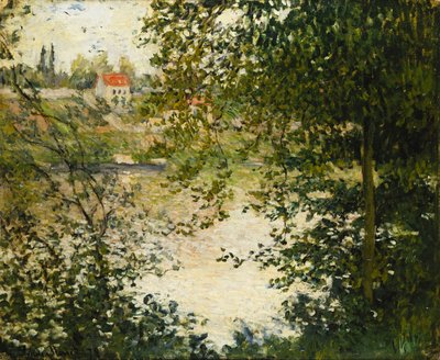 ラグランジャット島の木々の眺め;木々を通して、グランデジャテ島、1878 作： Claude Monet