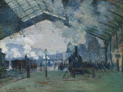 ノルマンディー列車の到着、サン・ラザール駅、1877年。 作： Claude Monet