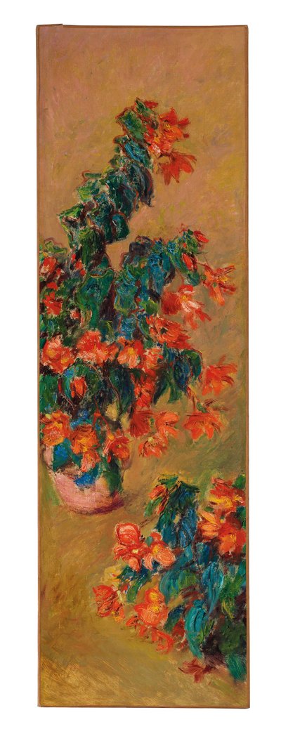 鉢の赤いツツジ、1883 作： Claude Monet