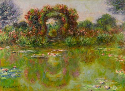 クロード・モネ（1840-1926）の絵画「Bassin aux Nympheas, les Rosiers」。 作： Claude Monet
