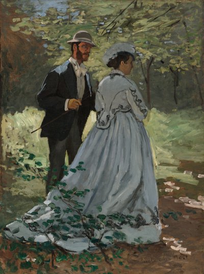 バジールとカミーユ (「草上の昼食」のための習作) 作： Claude Monet