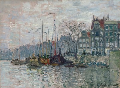 アムステルダムのプリンスヘンドリカーデとクロームワールの景色。 1874 作： Claude Monet