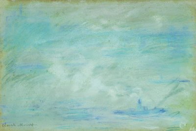 テムズ川のボート、ヘイズ効果。テムズ川のボート、霧の効果、1901 作： Claude Monet