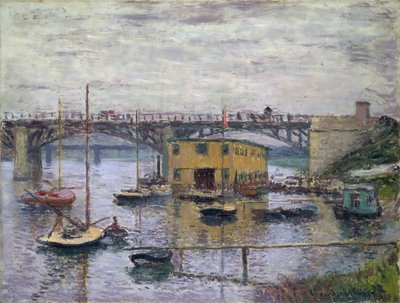 灰色の日のアルジャントゥイユの橋、1876年頃（キャンバスに油彩） 作： Claude Monet