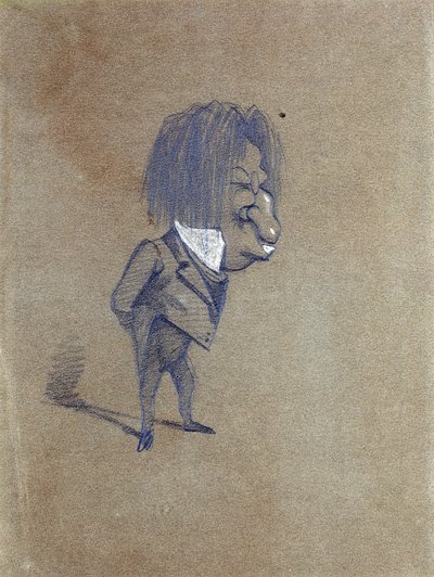 ジュール・ハッソンの似顔絵（1821-89）「Champfleury」、1858（紙に鉛筆とガッシュ） 作： Claude Monet