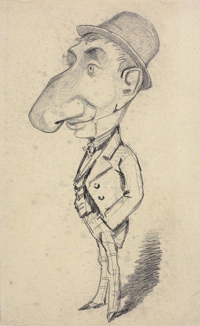 大きな鼻の男の風刺画 作： Claude Monet