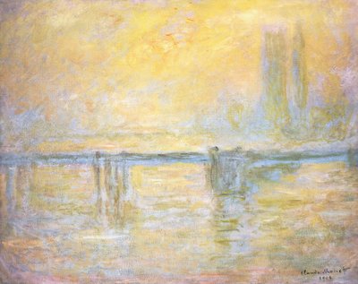チャーリングクロスブリッジ、霧;チャーリングクロスブリッジ、ブルイヤール、1902 作： Claude Monet