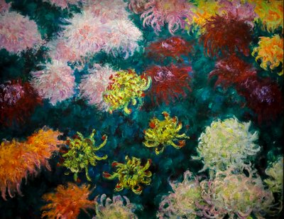 菊のベッド 作： Claude Monet