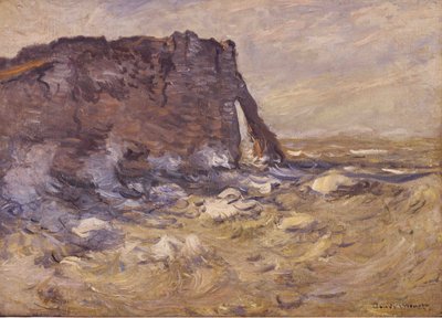 崖とポルトダヴァル、ストーミーウェザー、1883年。 作： Claude Monet