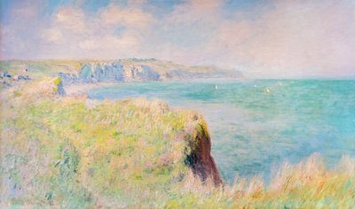 Penhascos e veleiros em Pourville 作： Claude Monet