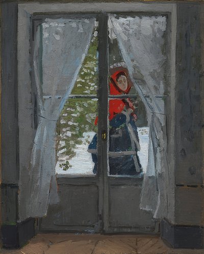 赤いスカーフ（La capeline rouge）。 1868-73年頃 作： Claude Monet