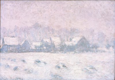 ジヴェルニーの雪の効果（ジヴェルニーのシュニー） 作： Claude Monet