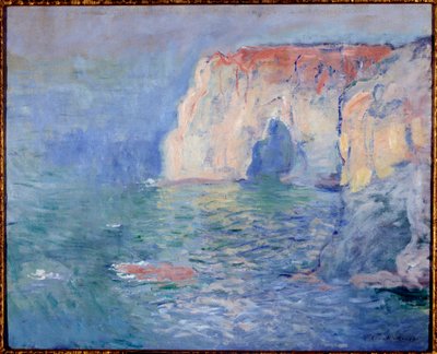 Etretat, la manneporte, refllets on the water クロード・モネ（1840-1926）の絵画 1885年 日 0.65x0.81 m パリ、オルセー美術館 作： Claude Monet
