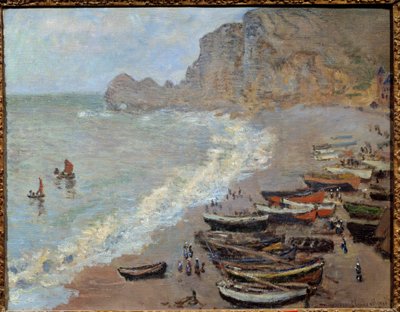 エトレタ：ビーチとポルト・ダモン クロード・モネ（1840-1926）の絵画 1883年 日：0.66x0.81 m パリ、オルセー美術館 作： Claude Monet