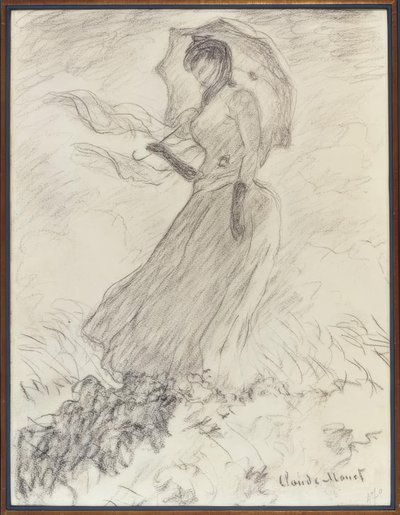 傘を持つ女性 作： Claude Monet