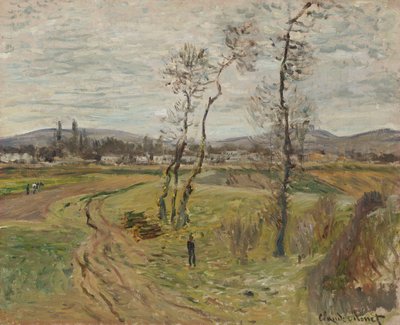 ジェヌヴィリエ平原;ラプレンヌドジェヌヴィリエ、1877年 作： Claude Monet