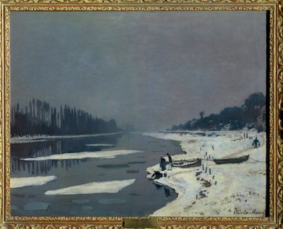 Glacons sur la Seine a Bougival, Yvelines クロード・モネ（1840-1926）の絵画 薄さ 0.65 x 0.81 m Paris musee du Louvre Mandatory mention: Donation Helene et Victor Lyon 作： Claude Monet