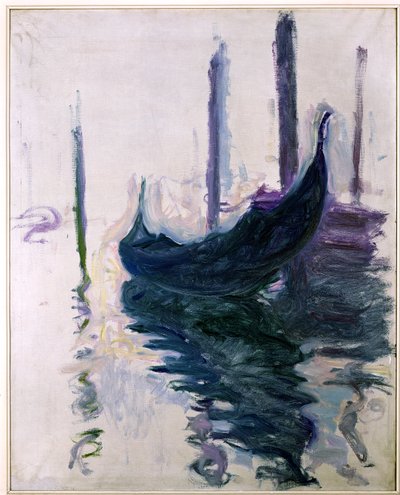 ヴェネツィアのゴンドラ、1908年 作： Claude Monet