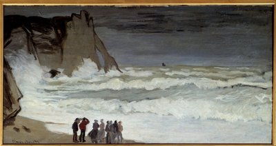 Grosse mer a Etretat クロード・モネ（1840-1926）の絵画 1868 Sun.0.66x1.31 m パリ、オルセー美術館 作： Claude Monet