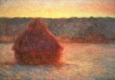 日没時の干し草、フロスティ天気、1891 作： Claude Monet