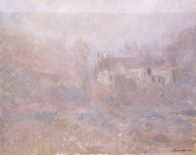 霧の中のファレーズの家、1885 作： Claude Monet