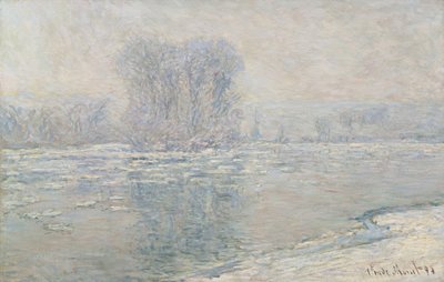 氷、白い効果アイスキューブ、白い効果、1893 作： Claude Monet