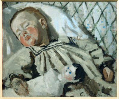 眠っているジャン・モネ 作： Claude Monet