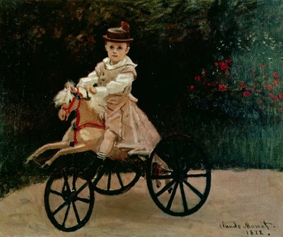 趣味の馬に乗ったジャン・モネ 作： Claude Monet