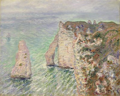 L「エギーユとポルトd」アヴァル、エトルタ、1886 作： Claude Monet