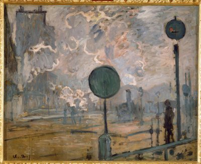 サンラザール駅外（信号） 作： Claude Monet