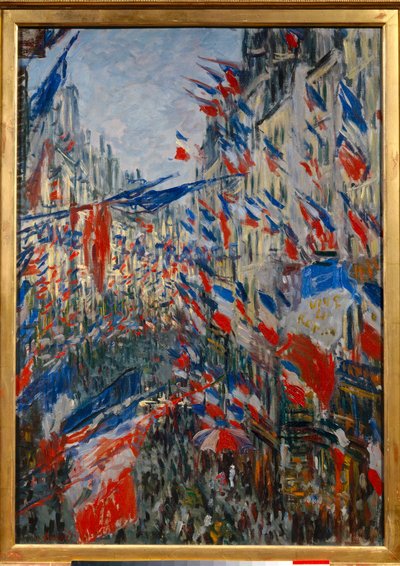 パリのサン＝ドニ通り（サン・ドニ）、1878年6月30日の饗宴。クロード・モネ（1840-1926）の絵画 作： Claude Monet