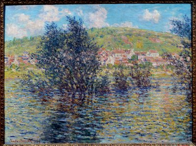 ラ・セーヌ・ア・ヴェトゥイユ、雨の後の太陽の効果。クロード・モネ（1840-1926）の作品 作： Claude Monet