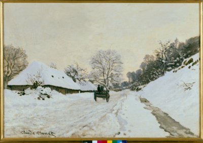 カート。オンフルールの雪道 作： Claude Monet