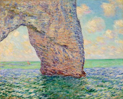 La manneporte à Etretat クロード・モネ（1840-1926）の絵画 1885年 Dim.0.65x0.81 m 個人蔵 - エトレタの断崖（ラ・マンネポルト） - クロード・モネ（1840-1926）の絵画、油彩、キャンバス（65x81cm）。 作： Claude Monet