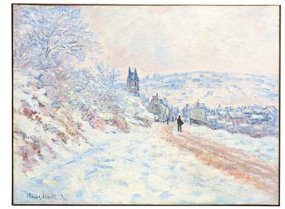 ヴェトゥイユへの道、雪の効果、1879 作： Claude Monet
