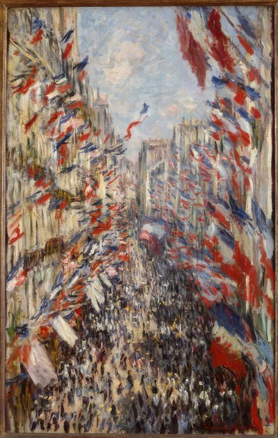 パリのモントルグイユ通り。 1878年6月30日のごちそう 作： Claude Monet