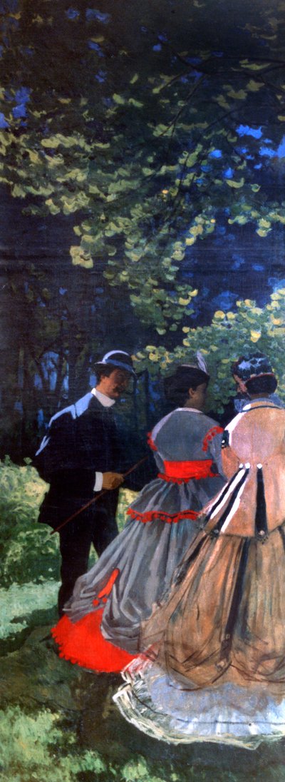 芝生で昼食、左パネル、1865 作： Claude Monet