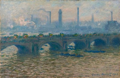 Le Pont de Waterloo、temps gris ウォータールー橋、グレー ウェザー、1903 年。 作： Claude Monet