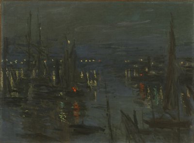 ル・ポート・デュ・アーヴル、夜の効果 夜のル・アーヴルの港、1873年。 作： Claude Monet